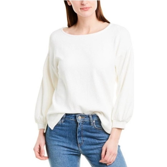 J. Crew Balloon‎ Sleeve Double-Knit Top Blouse Black Size L classic career - Picture 2 of 13